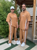 ست تیشرت و شلوار بگ Under رنگ نسکافه ای