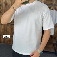 تیشرت بیسکوییتی مردانه رنگ سفید