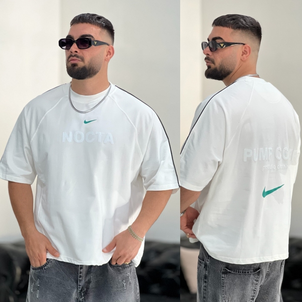 تیشرت 2نخ باکسی Nike سفید