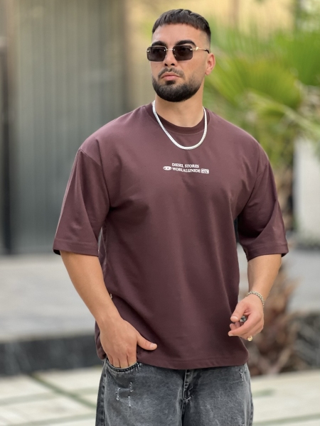 تیشرت 2نخ Diesel قهوه ای