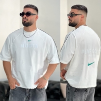 تیشرت 2نخ باکسی Nike سفید