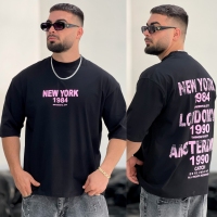 تیشرت 2نخ باکسی NY مشکی