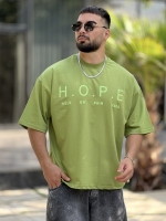 تیشرت باکسی 2نخ Hope سبز پاستیلی