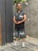 ست وست زیپ دار و شلوارک