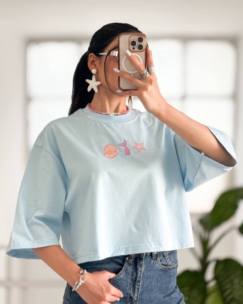کراپ باکسی گلدوزی
