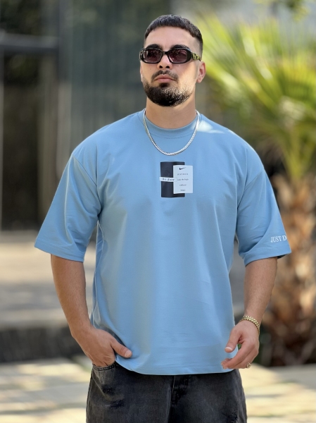 تیشرت 2نخ Nike آبی روشن