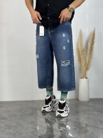 شلوار جورتس بگ Zara آبی سیر زاپدار 301