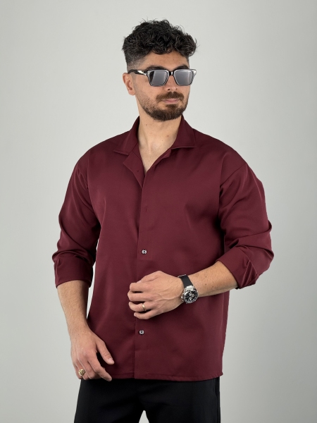 پیراهن مازراتی استین بلند زرشکی