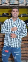 پیراهن نخی( خط وسطش زرد )
