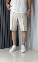 شلوارک پارچه ای کرمی