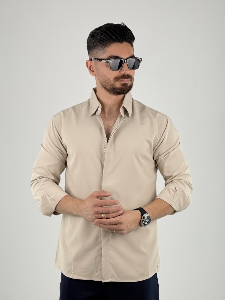 پیراهن آستین بلند دوشین کرم