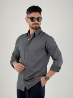 پیراهن آستین بلند دوشین طوسی تیره