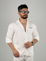 پیراهن مازراتی چاپی سفید