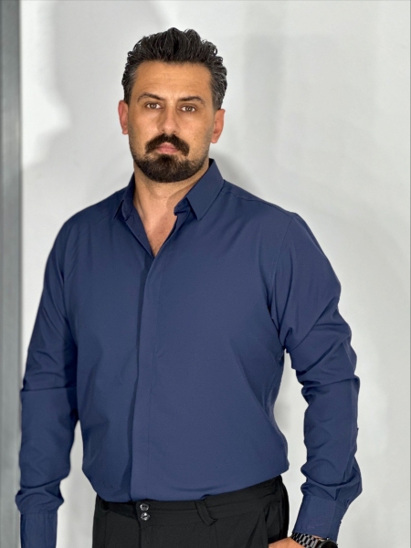 پیراهن دوشین مردانه رنگ سرمه ای