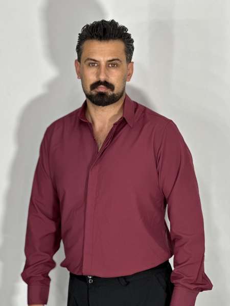 پیراهن دوشین مردانه رنگ زرشکی