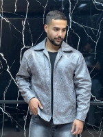 جکت چرم طوسی
