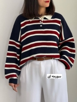 پولو شرت بافت وینتیج راه راه