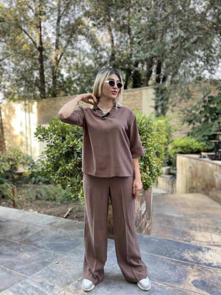 پولوشرت ست لایوسل قهوای