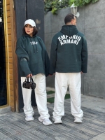 لانگ اسلیو کلاهدار مدل EMPORIO رنگ سبز تیره