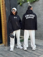 لانگ اسلیو کلاهدار مدل EMPORIO رنگ مشکی