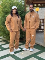 ست سوییشرت و شلوار بگ نایک رنگ نسکافه ای