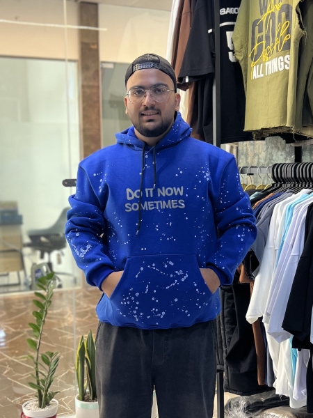 هودی چاپی آبی