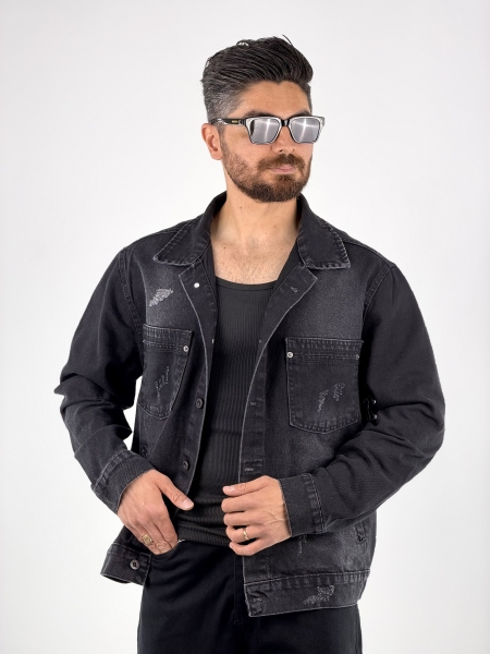 کت جین وارداتی ذغالی تیره