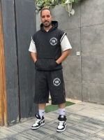 ست وست کلاهدار و شلوارک زمستانی مدل بالنسیاگا
