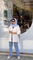 مانتو سفید نچرال ساده