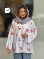 مانتو سفید گلدوزی شده