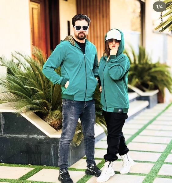 سویشرت بارونی استر دار پارچه سیلیکنی