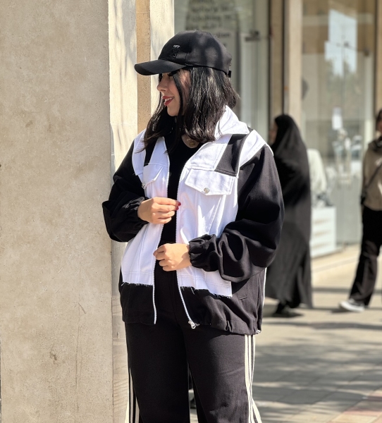 مانتو جلو زیب ترکیبی گت دار