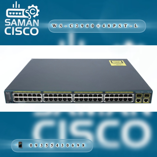 سوئیچ سیسکو مدل WS-C2960+48PST-L (استوک. Refurbished)