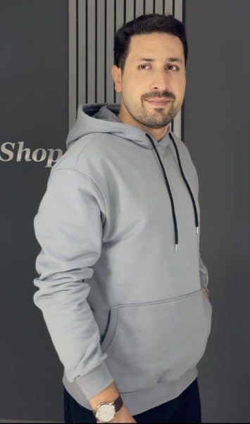 هودی پنبه 3 نخ داخل کرک طوسی