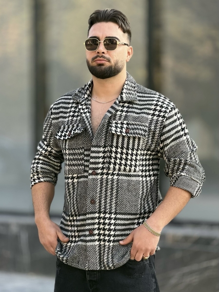 پیراهن پشمی Next مشکی سفید کد 2