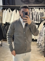 ژاکت دکمه ای خاکی