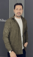 پیراهن مخمل زیتونی