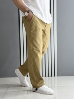 شلوار مردانه بگ کتان نیل نسکافه ای