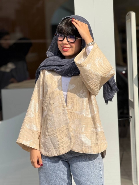مانتو کوک دوزی ژاکارد چاکدار