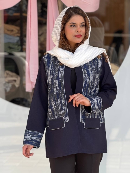 کت ژاکارد ترکیبی مغزی