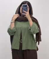 شومیز لینن ساده پاستیلی