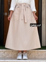 دامن لینن جلو دکمه
