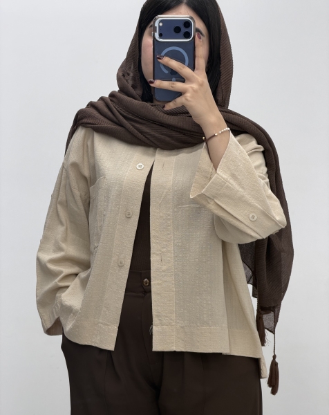 شومیز لینن آستین3دکمه