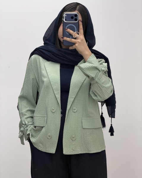 کت4دکمه اطلس مچ گره