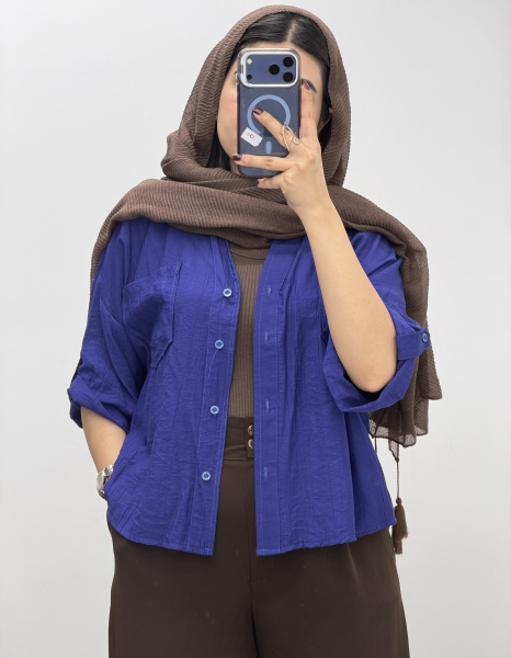 شومیز یقه7 پری جلو جیب