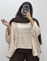 مانتو پانچ لینن راه راه