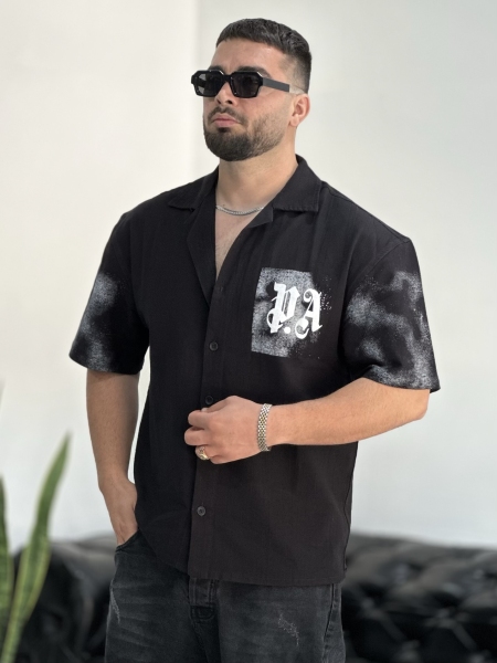 پیراهن لینن Palm مشکی