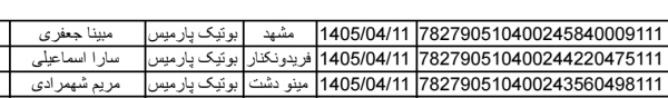 رسید مرسولات پستی ارسال شده