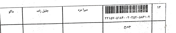 رسید مرسولات پستی ارسال شده