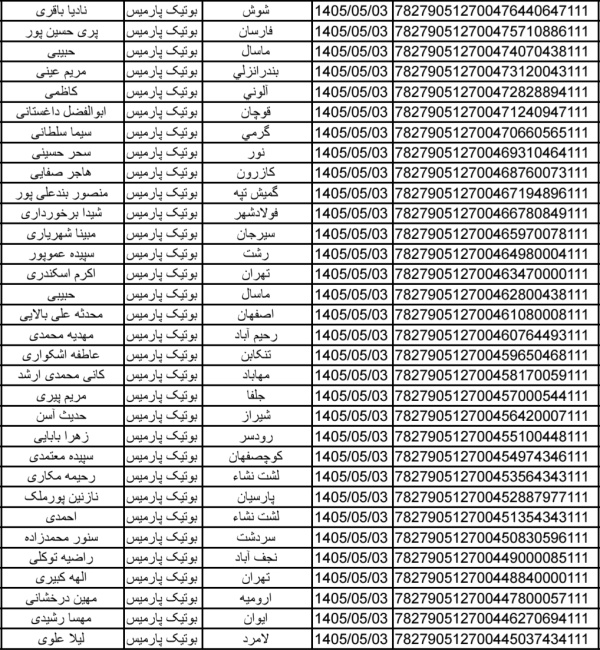 رسید مرسولات پستی ارسال شده